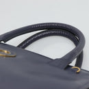 CELINE Hand Bag Leather Blue Gold Auth sw602-8
