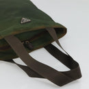 PRADA Shoulder Bag Nylon Khaki Silver Auth sw603-7