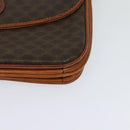 CELINE Macadam Canvas Shoulder Bag PVC Leather Brown Gold Auth sw616-11