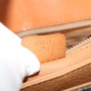 CELINE Macadam Canvas Shoulder Bag PVC Leather Brown Gold Auth sw616-22