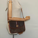 CELINE Macadam Canvas Shoulder Bag PVC Leather Brown Gold Auth sw616-23