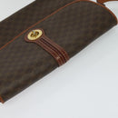 CELINE Macadam Canvas Shoulder Bag PVC Leather Brown Gold Auth sw616-6