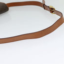 CELINE Macadam Canvas Shoulder Bag PVC Leather Brown Gold Auth sw616-7