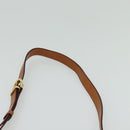 CELINE Macadam Canvas Shoulder Bag PVC Leather Brown Gold Auth sw616-8