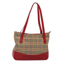 Burberrys Nova Check Shoulder Bag Canvas Beige Gold Auth sw618-1