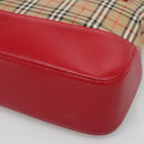 Burberrys Nova Check Shoulder Bag Canvas Beige Gold Auth sw618-9