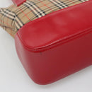 Burberrys Nova Check Shoulder Bag Canvas Beige Gold Auth sw618-14