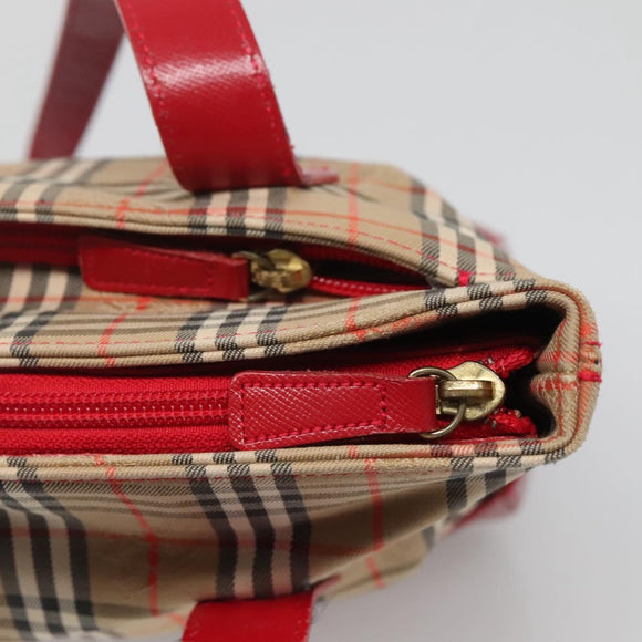 Burberrys Nova Check Shoulder Bag Canvas Beige Gold Auth sw618