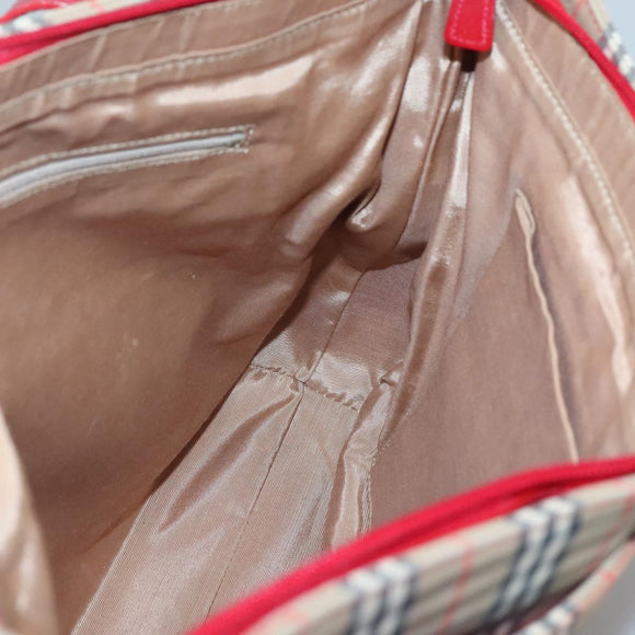 Burberrys Nova Check Shoulder Bag Canvas Beige Gold Auth sw618