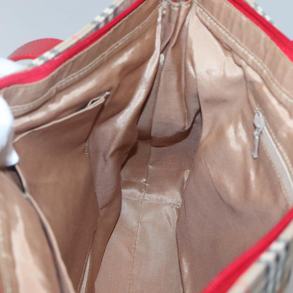 Burberrys Nova Check Shoulder Bag Canvas Beige Gold Auth sw618