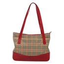 Burberrys Nova Check Shoulder Bag Canvas Beige Gold Auth sw618-13