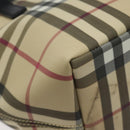BURBERRY Nova Check Hand Bag PVC Beige Auth sw619-8