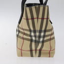BURBERRY Nova Check Hand Bag PVC Beige Auth sw619-4