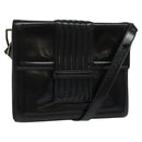 SAINT LAURENT Shoulder Bag Leather Black Silver Auth sw623-1