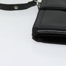 SAINT LAURENT Shoulder Bag Leather Black Silver Auth sw623-9