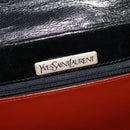 SAINT LAURENT Shoulder Bag Leather Black Silver Auth sw623-17