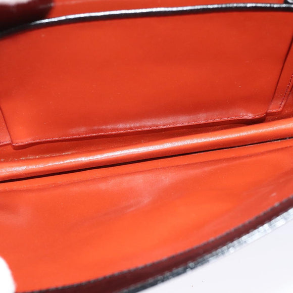 SAINT LAURENT Shoulder Bag Leather Black Silver Auth sw623