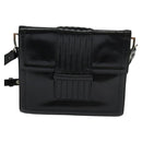 SAINT LAURENT Shoulder Bag Leather Black Silver Auth sw623-13