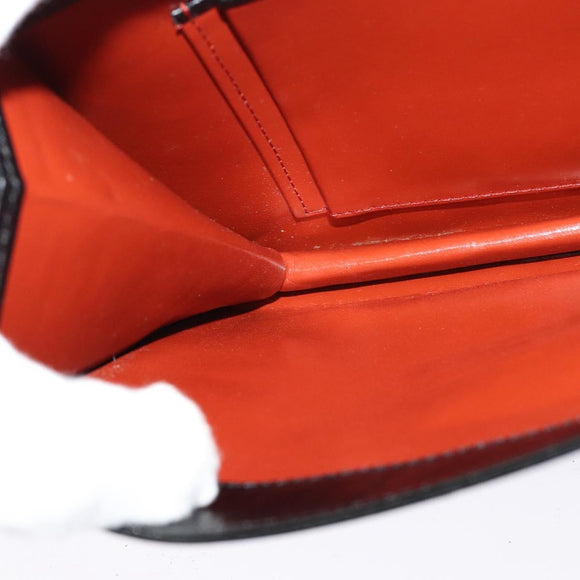 SAINT LAURENT Shoulder Bag Leather Black Silver Auth sw623