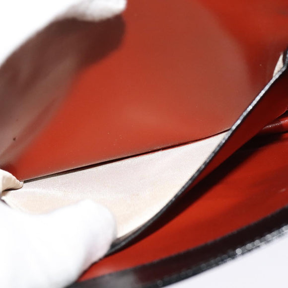 SAINT LAURENT Shoulder Bag Leather Black Silver Auth sw623