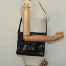 SAINT LAURENT Shoulder Bag Leather Black Silver Auth sw623-24