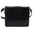 SAINT LAURENT Shoulder Bag Leather Black Silver Auth sw623-2