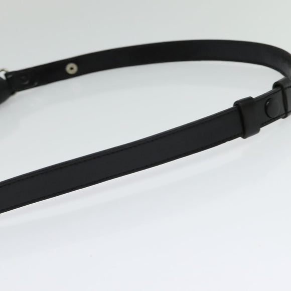 SAINT LAURENT Shoulder Bag Leather Black Silver Auth sw623