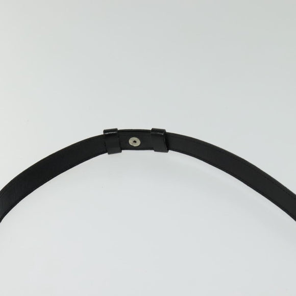 SAINT LAURENT Shoulder Bag Leather Black Silver Auth sw623