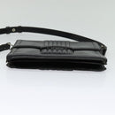 SAINT LAURENT Shoulder Bag Leather Black Silver Auth sw623-5