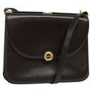 BALLY Shoulder Bag Leather Brown Gold Auth sw625-1