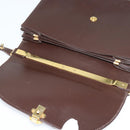 BALLY Shoulder Bag Leather Brown Gold Auth sw625-15