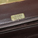 BALLY Shoulder Bag Leather Brown Gold Auth sw625-16