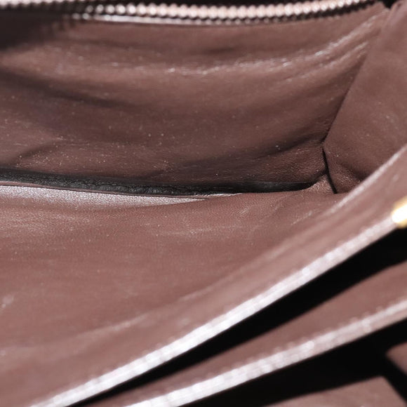 BALLY Shoulder Bag Leather Brown Gold Auth sw625