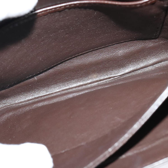 BALLY Shoulder Bag Leather Brown Gold Auth sw625