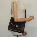 BALLY Shoulder Bag Leather Brown Gold Auth sw625-22