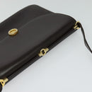 BALLY Shoulder Bag Leather Brown Gold Auth sw625-6