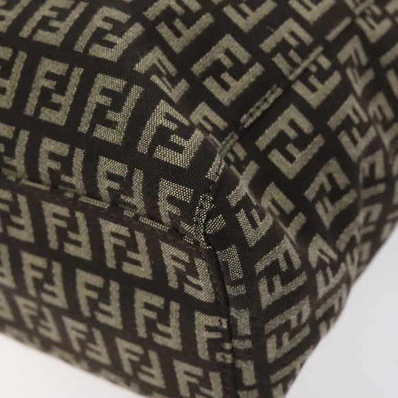 FENDI Zucchino Canvas Tote Bag Brown Auth sw629