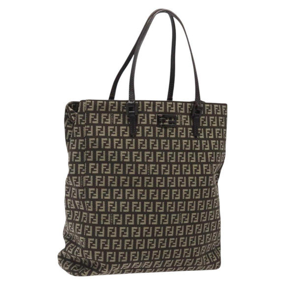 FENDI Zucchino Canvas Tote Bag Brown Auth sw629