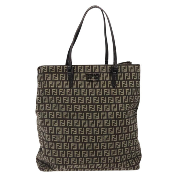 FENDI Zucchino Canvas Tote Bag Brown Auth sw629