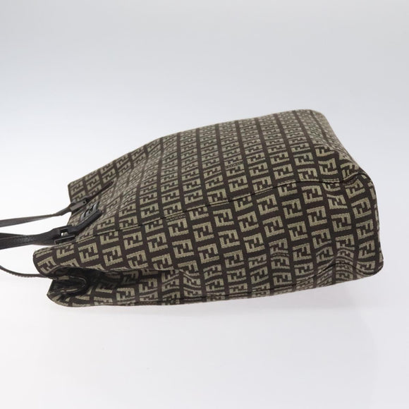 FENDI Zucchino Canvas Tote Bag Brown Auth sw629