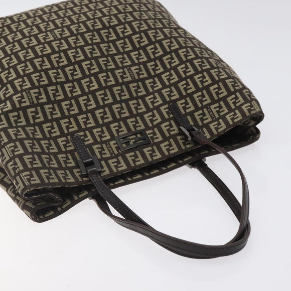 FENDI Zucchino Canvas Tote Bag Brown Auth sw629