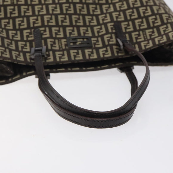 FENDI Zucchino Canvas Tote Bag Brown Auth sw629