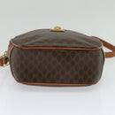 CELINE Macadam Canvas Shoulder Bag PVC Leather Brown Gold Auth sw634-10