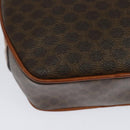 CELINE Macadam Canvas Shoulder Bag PVC Leather Brown Gold Auth sw634-16