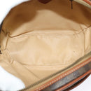 CELINE Macadam Canvas Shoulder Bag PVC Leather Brown Gold Auth sw634-10