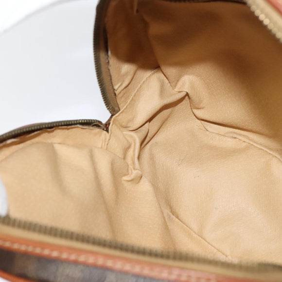 CELINE Macadam Canvas Shoulder Bag PVC Leather Brown Gold Auth sw634