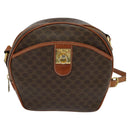 CELINE Macadam Canvas Shoulder Bag PVC Leather Brown Gold Auth sw634-2