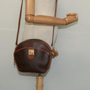 CELINE Macadam Canvas Shoulder Bag PVC Leather Brown Gold Auth sw634-23