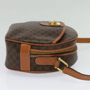 CELINE Macadam Canvas Shoulder Bag PVC Leather Brown Gold Auth sw634-4