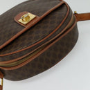 CELINE Macadam Canvas Shoulder Bag PVC Leather Brown Gold Auth sw634-6